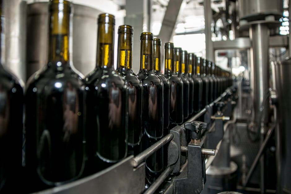 Production line in a manufacturing facility showing flow through multiple work centers